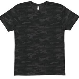 LAT Men's Fine Jersey Tee Short Sleeve Crew Neck Storm Camo Size Large